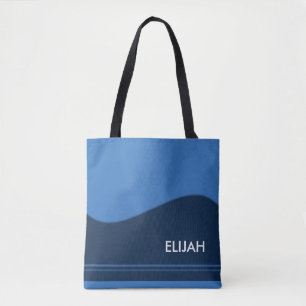 De Grens van de golf blauw + uw rug. en ideeën Tote Bag