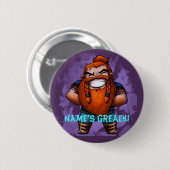 De Griekse paarse pin Ronde Button 5,7 Cm (Voorkant /achterkant)