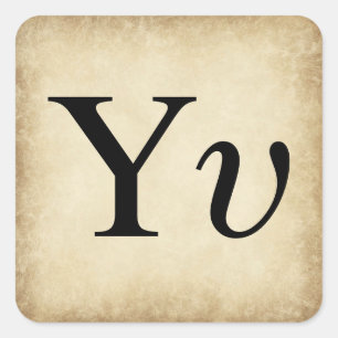 De Griekse Ypsilon van de Brief van het Alfabet Vierkante Sticker