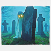 De griezelige glimp van Graveyard Ghost Fleece Deken (Voorkant (Horizontaal))