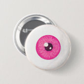 De griezelige Roze Button van de Oogappel (Voorkant /achterkant)