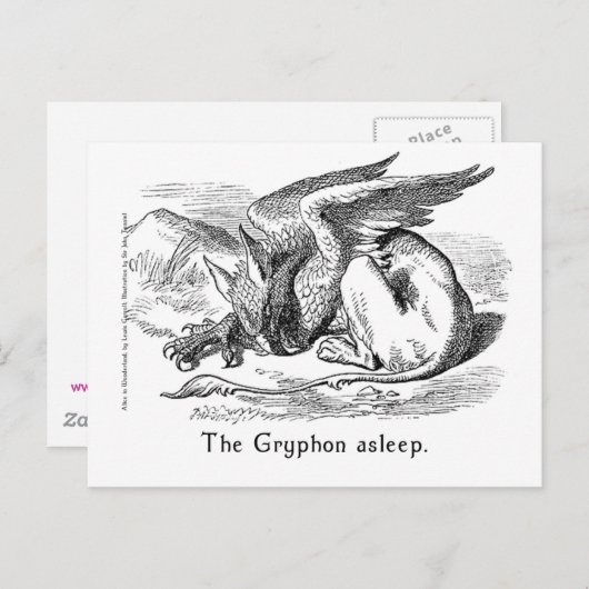 De Griffin Aslaap. Alice in Wonderland Art Briefkaart (Voorkant / Achterkant)