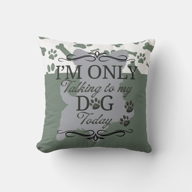 De grijze hond kussen (Voorkant)