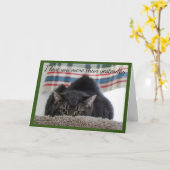 De grijze Kat van de Gestreepte kat houdt van u Kaart (Gele Bloem)