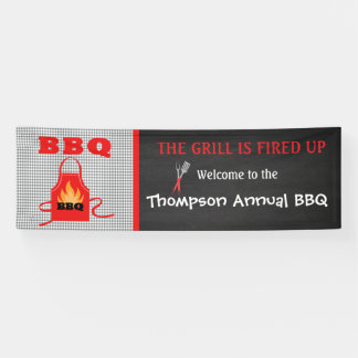 De gril wordt jaarlijks door de BBQ-banner opgekna Spandoek