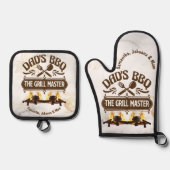 De Grill Master Dad's BBQ Vaderdag Keuken Ovenwant & Pannenlap Set (Voorkant)
