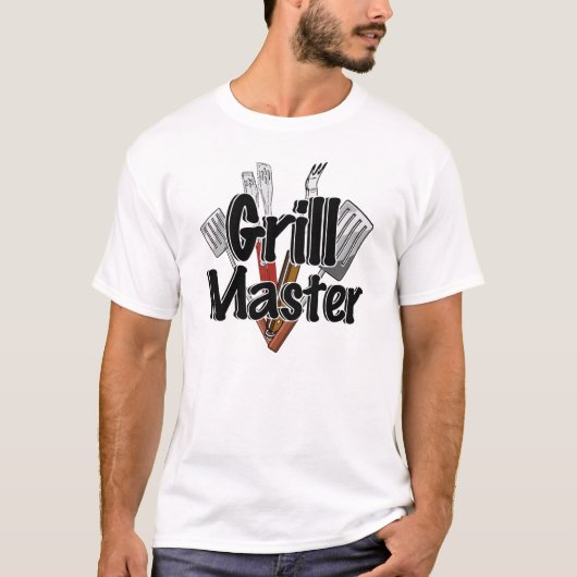 De Grill Master met BBQ Tools T-shirt (Voorkant)