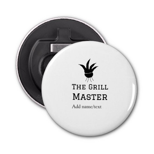 De grill master naam toevoegen tekst koken beste b button flesopener (Voorkant)