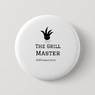 De grill master naam toevoegen tekst koken beste b ronde button 5,7 cm