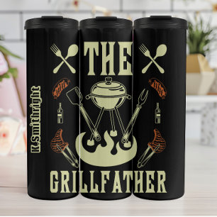 De Grillfather Grappige BBQ Graphic Thermosbeker