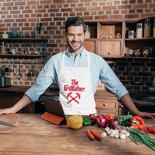 De Grillfather met hete honden Lang Schort