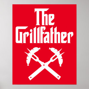 De Grillfather met hete honden Poster