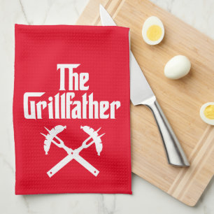 De Grillfather met hete honden Theedoek