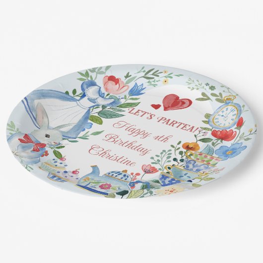 De grillige Alice in Wonderland Papieren Bordje (Gekanteld)