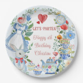 De grillige Alice in Wonderland Papieren Bordje (Voorkant)