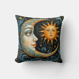 De grillige hemelse droom: maan en zon. kussen