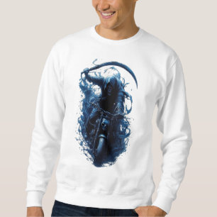 De Grim Reaper Biker op een motorsweatshirt Trui
