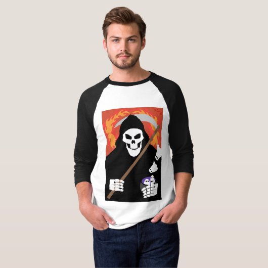 De Grim Reaper - Sleeve Raglan T-shirt (Voorkant volledig)