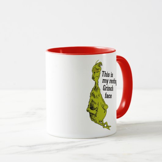 De Grinch | Funny Resting Grinch Face Mok (Voorkant rechts)