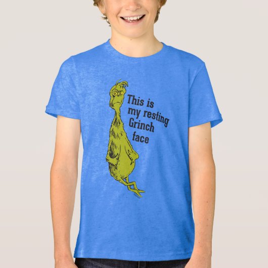 De Grinch | Funny Resting Grinch Face Tri-Blend Shirt (Voorkant)