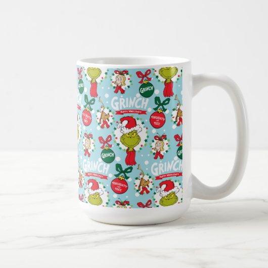 De Grinch | Happy Wholidays Patroon Koffiemok (Rechts)