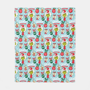 De Grinch   Happy Wholidays Pattern Fleece Deken