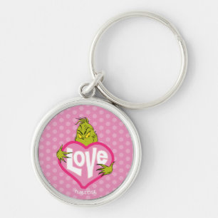 De Grinch Houd van Roze Hart Sleutelhanger