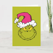 De Grinch met roze kerstmuts Kaart (Voorkant)