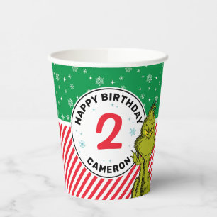 De Grinch Rode en Groene Sneeuwvlok Verjaardag Papieren Bekers
