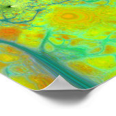 De groene aarde - Blauwgroen en goudkleuren Poster (Hoek)