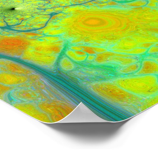 De groene aarde - Blauwgroen en goudkleuren Poster (Hoek)