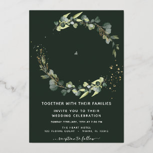 De groene achtergrond van het groene huwelijk van  folie uitnodiging