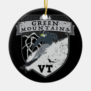 De Groene Bergen van de ski, VT Keramisch Ornament