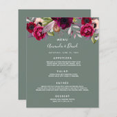 De groene bloemen van het bruiloft-menu worden beg (Voorkant / Achterkant)