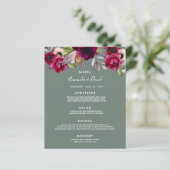 De groene bloemen van het bruiloft-menu worden beg (Staand voorkant)