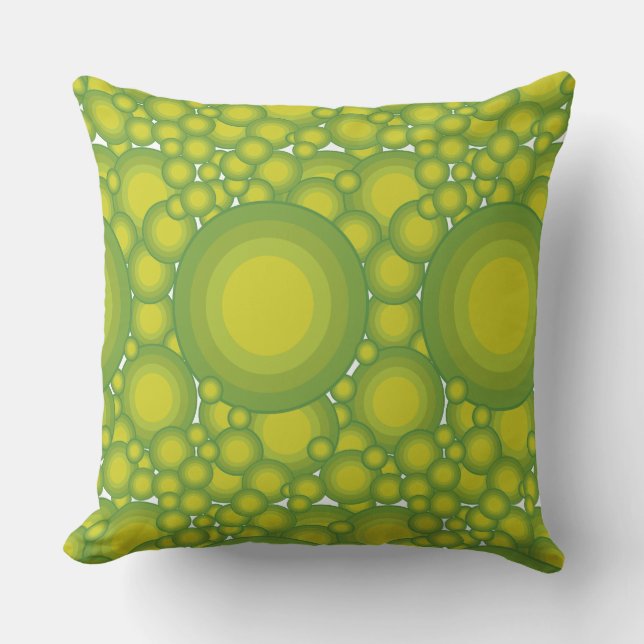 De groene bubbels kussen (Voorkant)