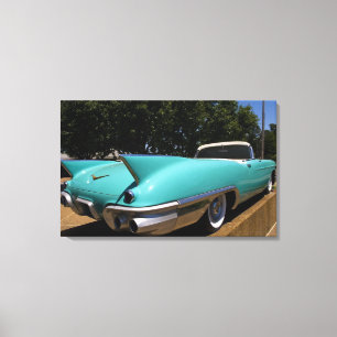 De groene Cadillac cabriolet van Elvis Presley in Canvas Afdruk