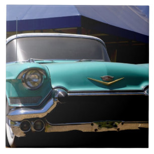 De groene Cadillac cabriolet van Elvis Presley in Tegeltje