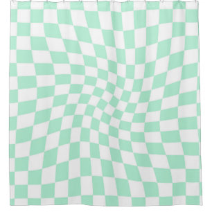 De Groene Controles van de Verkeerde Checkerboard Douchegordijn