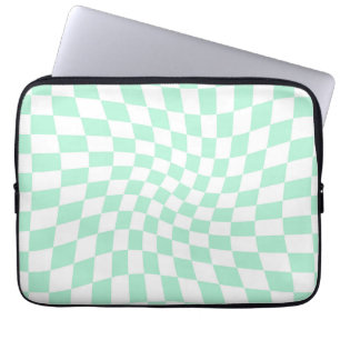 De Groene Controles van de Verkeerde Checkerboard  Laptop Sleeve