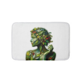 De groene dame - witte achtergrond badmat