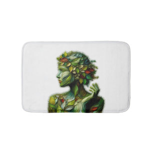 De groene dame - witte achtergrond badmat