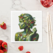 De groene dame - witte achtergrond servet (Insitu)