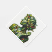 De groene dame - witte achtergrond servet (Hoek)