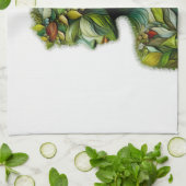 De groene dame - witte achtergrond theedoek (Gevouwen)