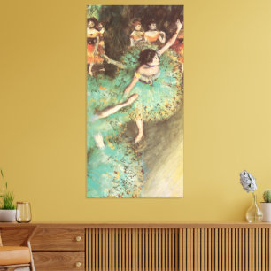 De groene danser van Edgar Degas,  ballet Canvas Afdruk