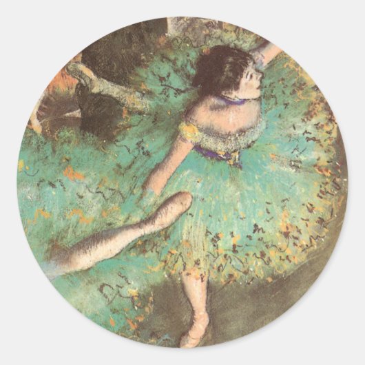 De groene danser van Edgar Degas,  ballet Ronde Sticker (Voorkant)