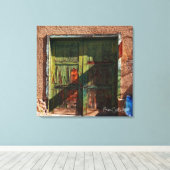 De Groene Deuren Canvas Afdruk (Insitu (Houten vloer))