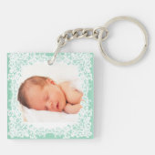 De groene en witte sleutelhanger van de kleurenfot (Achterkant)