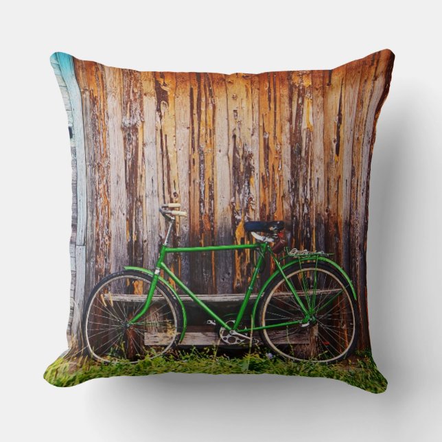 De Groene Fiets 1 Kussen (Voorkant)